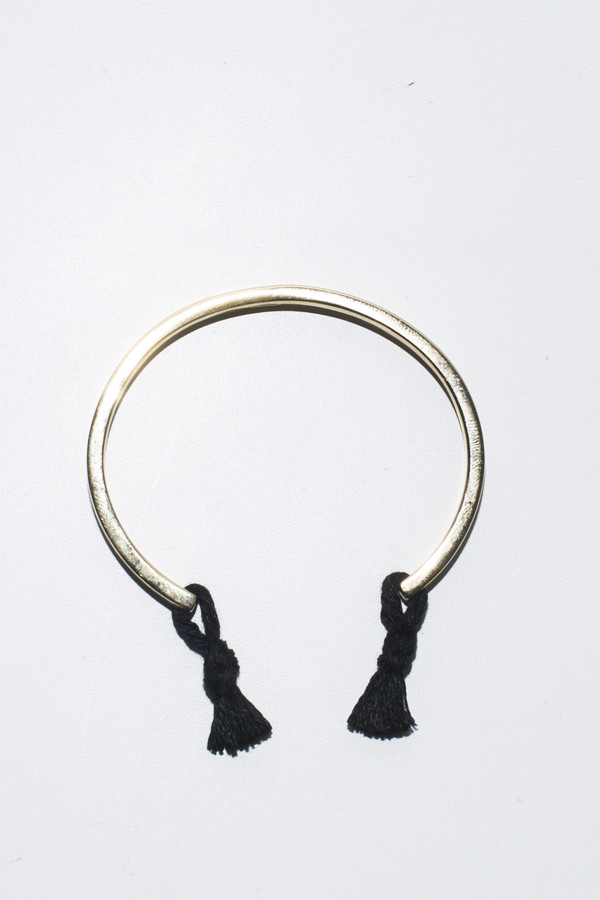 Nikolai Rose Black Knotted Cuff- Gold Tone Nikolai Rose Black Knotted Cuff- Gold Tone