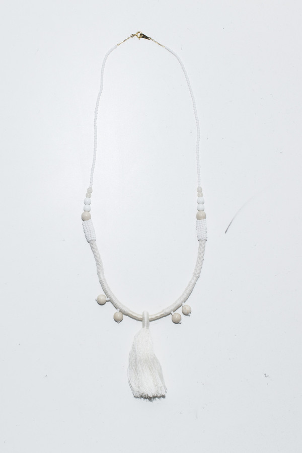 Ora-C Dom White Large Middle Tassel Necklace Ora-C Dom White Large Middle Tassel Necklace