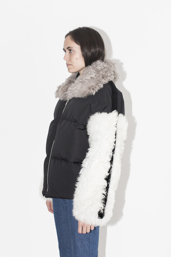 Sandy Liang Black Allen Shearling Coat Sandy Liang Black Allen Shearling Coat