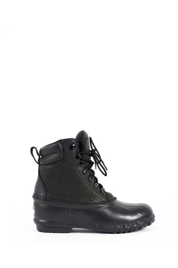 Unisex Sisii Black Leather Bean Boots Unisex Sisii Black Leather Bean Boots