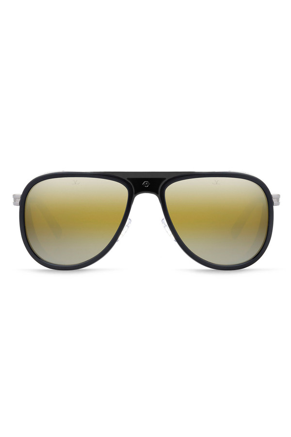 Men's Vuarnet Shiny Black Corded Leather Sunglasses Men's Vuarnet Shiny Black Corded Leather Sunglasses