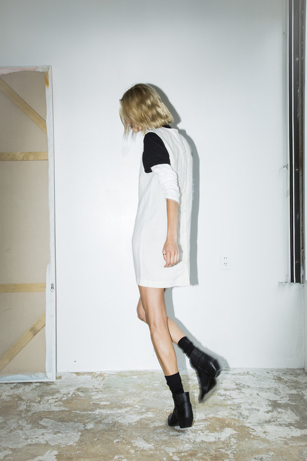 White Linen Pocket Shift Dress White Linen Pocket Shift Dress