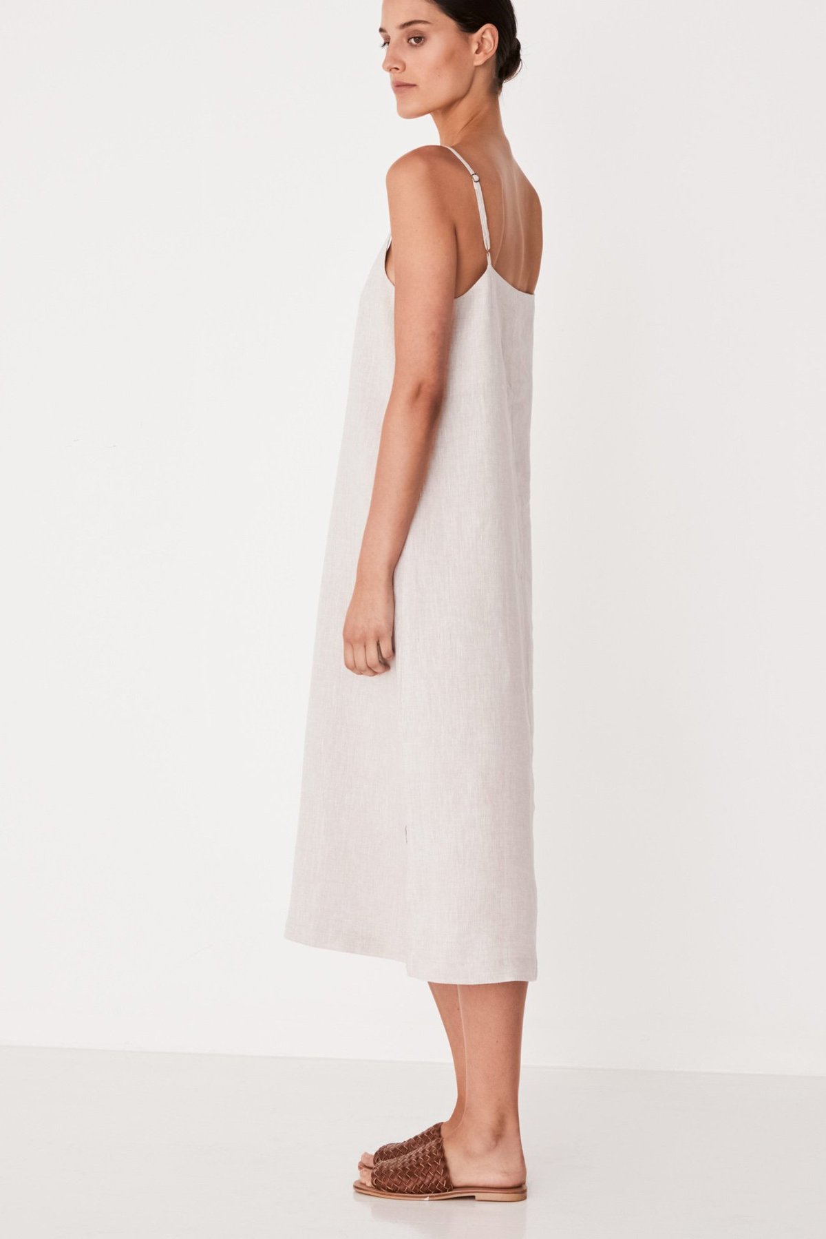 assembly label linen slip dress black