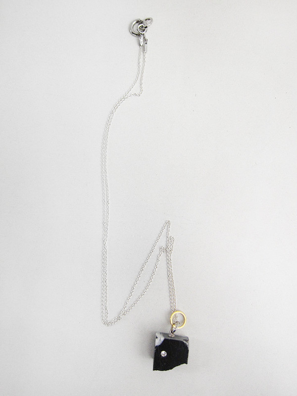 FAUX/real Tea Time Necklace, Black Marble FAUX/real Tea Time Necklace, Black Marble