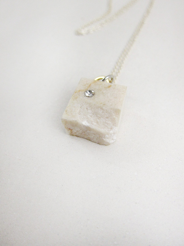 FAUX/real Tea Time Necklace, White Marble FAUX/real Tea Time Necklace, White Marble