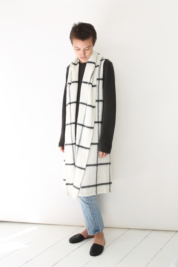 Atelier Delphine long vest coat | grid Atelier Delphine long vest coat | grid