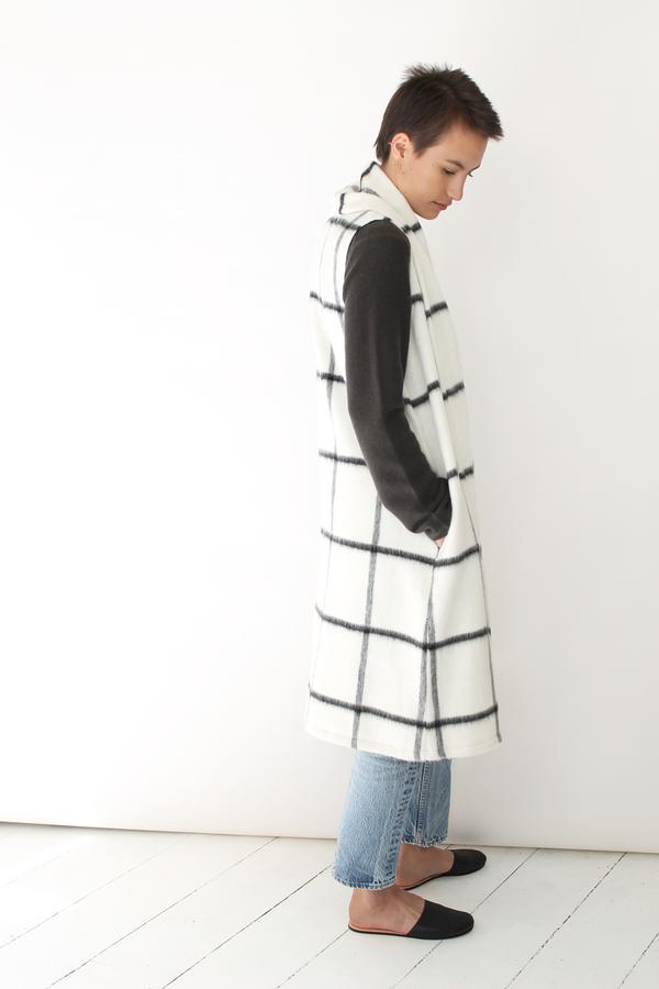 Atelier Delphine long vest coat | grid Atelier Delphine long vest coat | grid