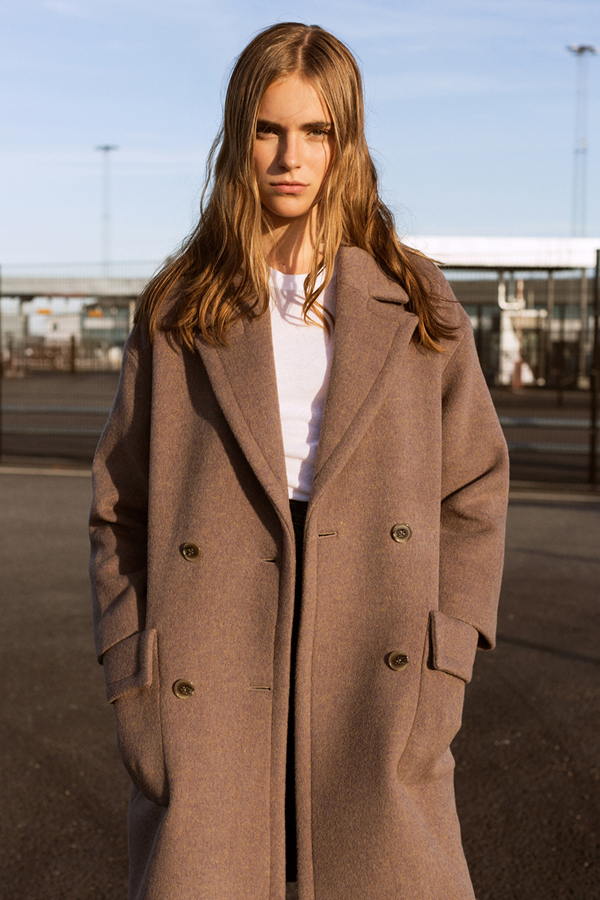 ANDERSSON BELL Alice Oversized Double Breasted Coat- Pink Melange ANDERSSON BELL Alice Oversized Double Breasted Coat- Pink Melange