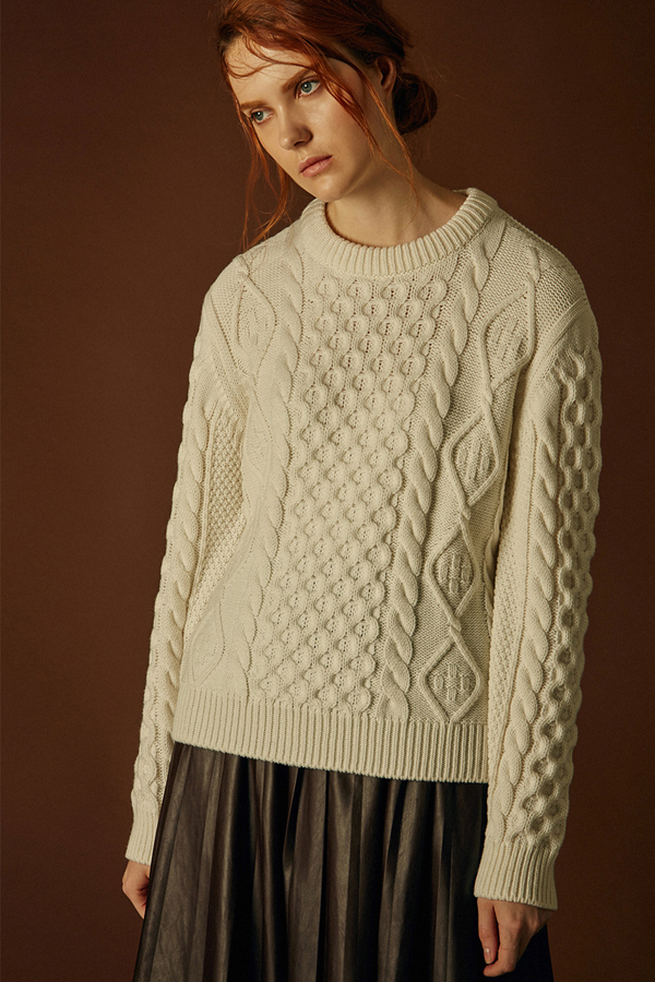 ANDERSSON BELL Aran Cable Sweater- Ivory ANDERSSON BELL Aran Cable Sweater- Ivory