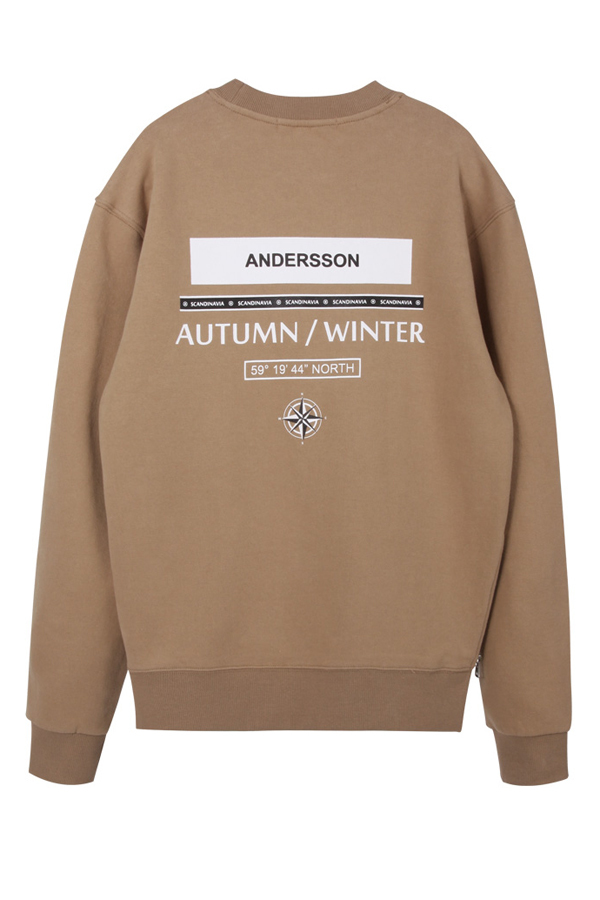 ANDERSSON BELL Unisex City Coordinates Sweatshirt- Beige ANDERSSON BELL Unisex City Coordinates Sweatshirt- Beige