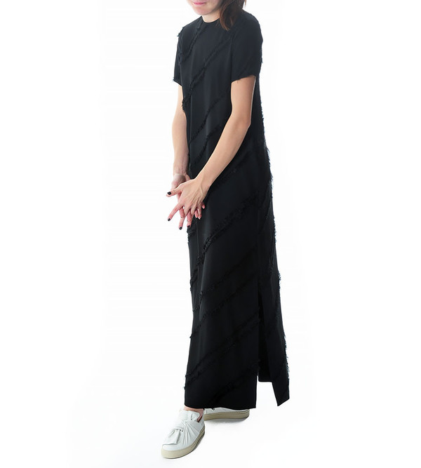 Ports 1961 Short Sleeve Gown with Fringe Ports 1961 Short Sleeve Gown with Fringe