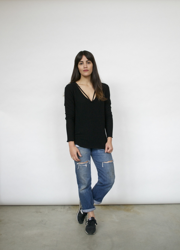 LNA Strappy Black Sweater LNA Strappy Black Sweater