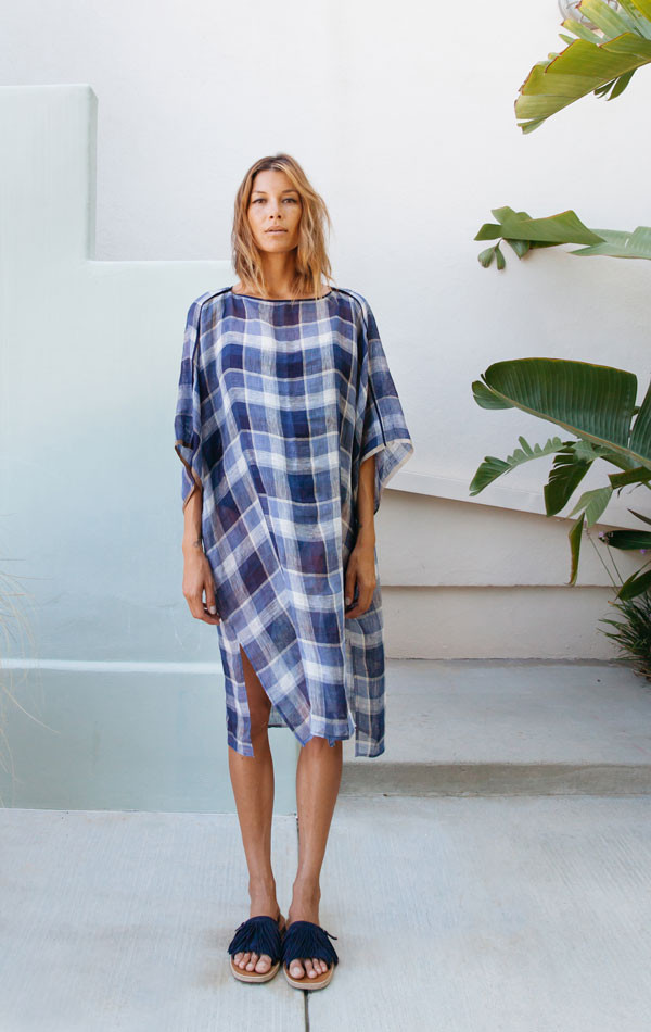 Two Plaid Linen Caftan Two Plaid Linen Caftan
