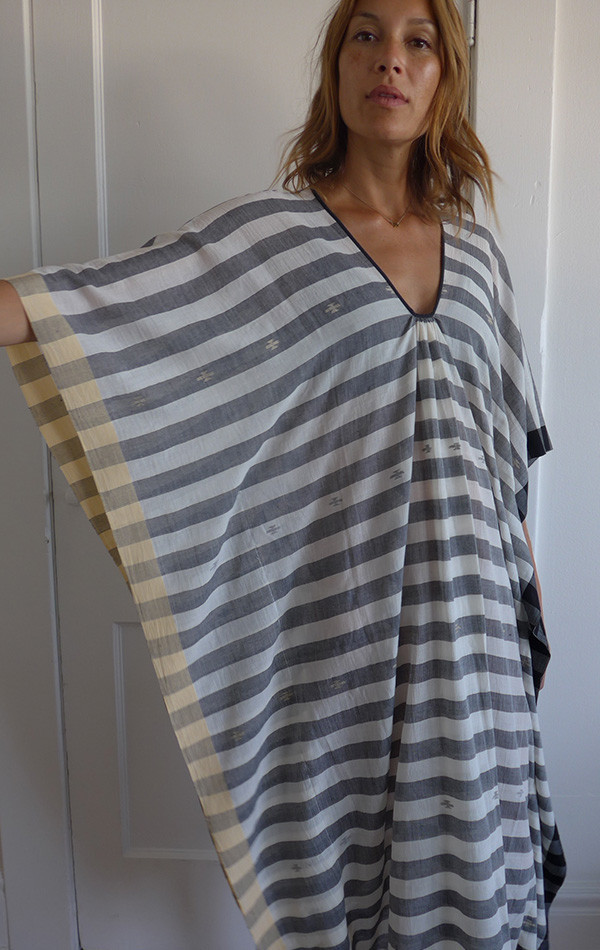 Two Short Black + White Striped Caftan Two Short Black + White Striped Caftan