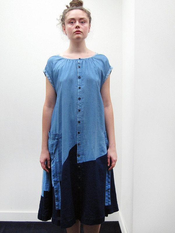 Kapital French Cloth Linen Patchwork Dress Kapital French Cloth Linen Patchwork Dress