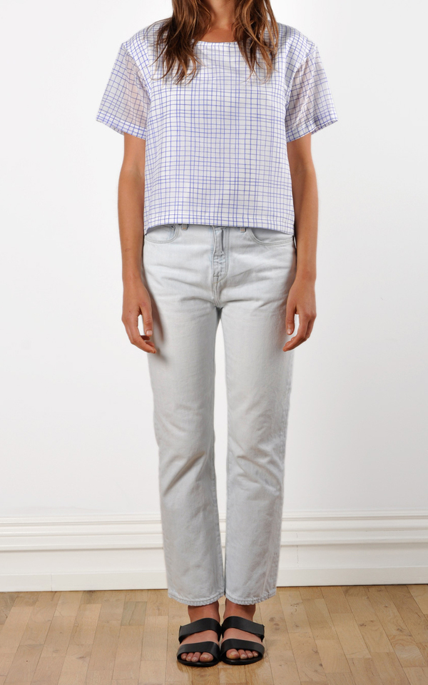 Waltz Drop Shoulder T-shirt | Grid Print Waltz Drop Shoulder T-shirt | Grid Print