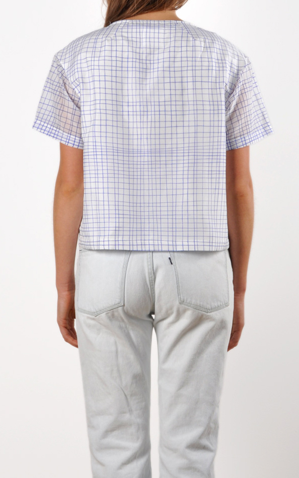 Waltz Drop Shoulder T-shirt | Grid Print Waltz Drop Shoulder T-shirt | Grid Print