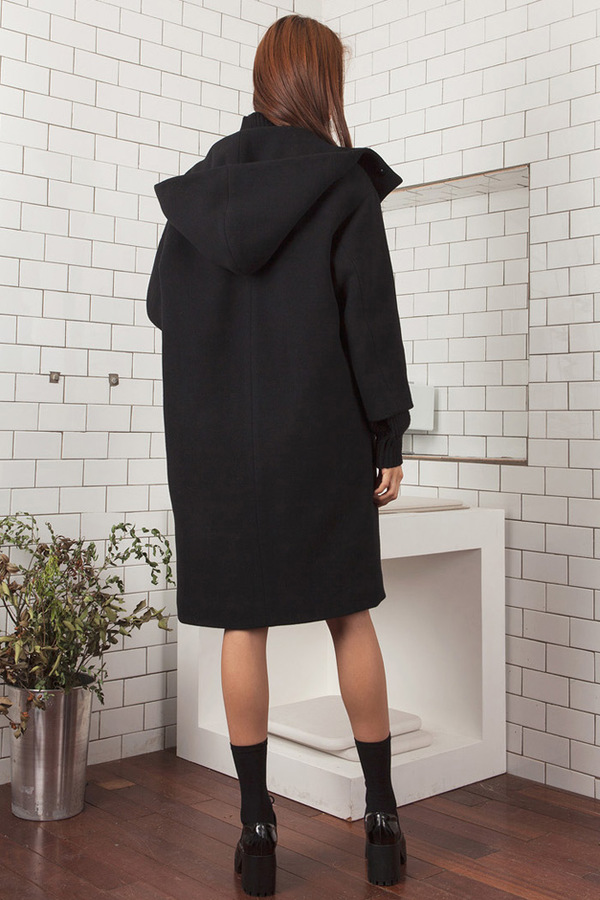 LOOKAST Black Hooded Coat LOOKAST Black Hooded Coat