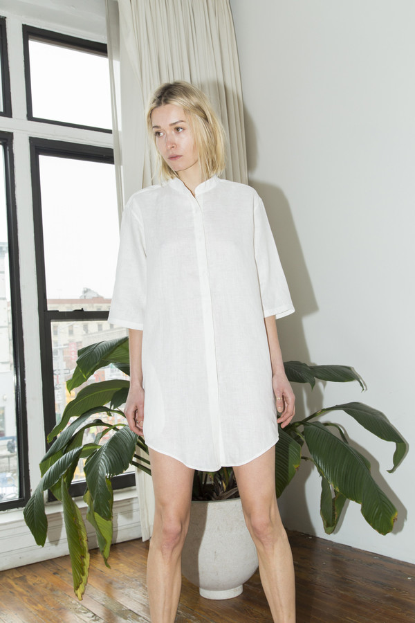 Assembly White No Collar Dress Assembly White No Collar Dress