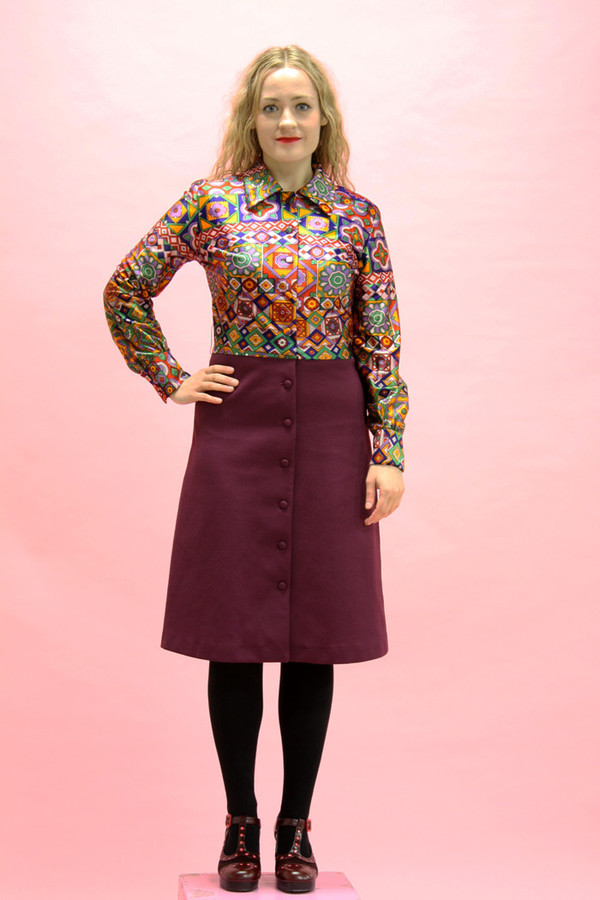Steel Magnolias Vintage Psychedelic Purple Shirt Dress Steel Magnolias Vintage Psychedelic Purple Shirt Dress