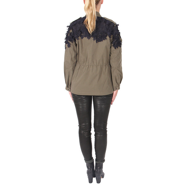 Sea Embroidered Flowers Military Jacket Sea Embroidered Flowers Military Jacket