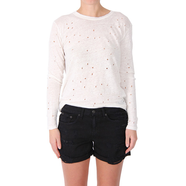 IRO Marvina Long Sleeve Holey Tee IRO Marvina Long Sleeve Holey Tee