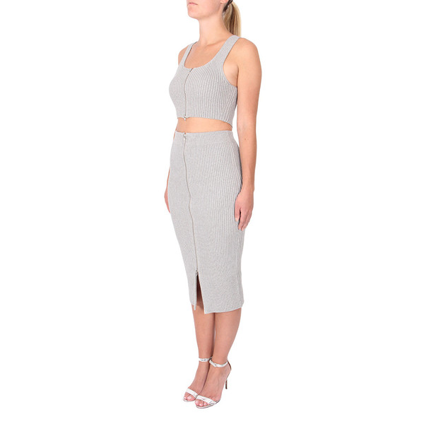 T By Alexander Wang Ribbed Midi Pencil Skirt T By Alexander Wang Ribbed Midi Pencil Skirt