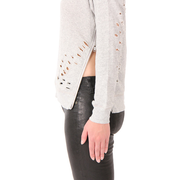 R13 Shredded Side Zip Sweater R13 Shredded Side Zip Sweater