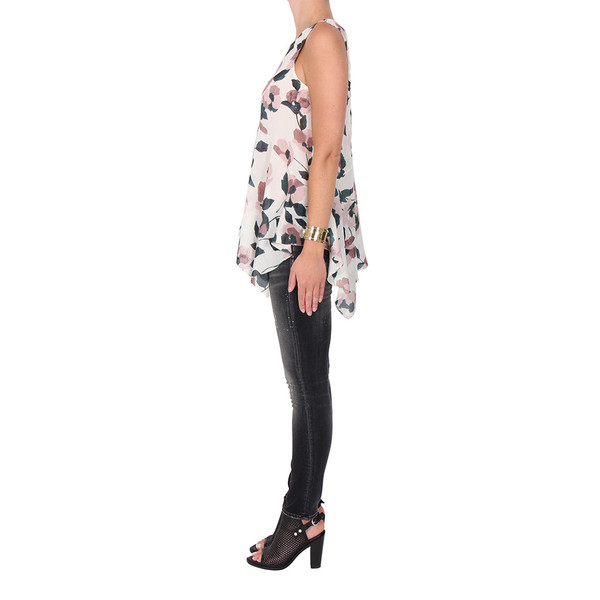 Suno Silk Floral Print Top Suno Silk Floral Print Top