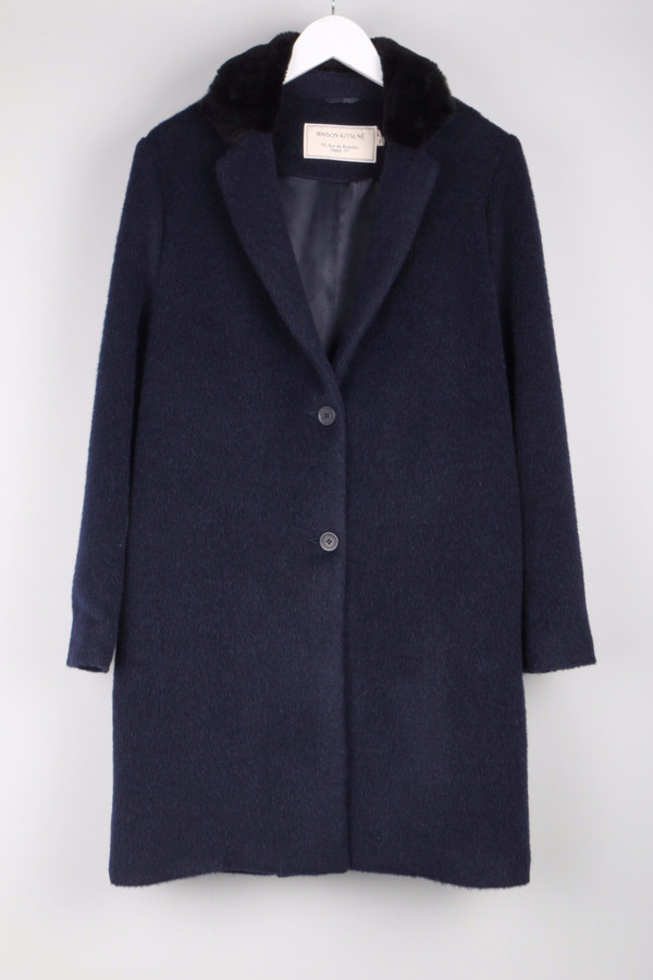 Maison Kitsune Furry Wool Classic Coat Maison Kitsune Furry Wool Classic Coat