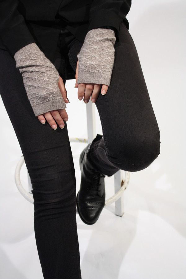 Micaela Greg Cream Fragment Fingerless Gloves Micaela Greg Cream Fragment Fingerless Gloves