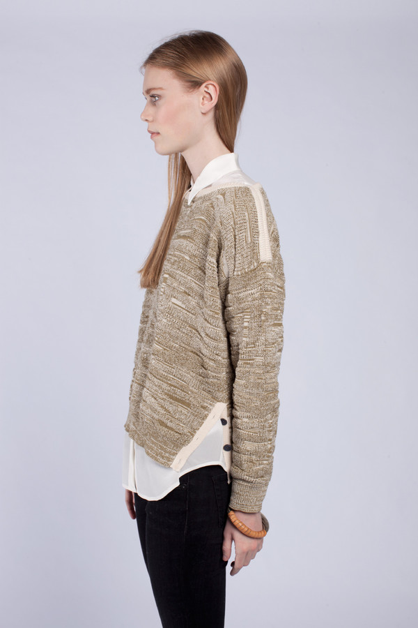 Micaela Greg Olive Marbled Pullover Micaela Greg Olive Marbled Pullover