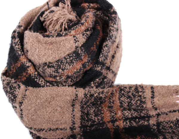 Michael Farrell Plaid Scarf in Brown Michael Farrell Plaid Scarf in Brown