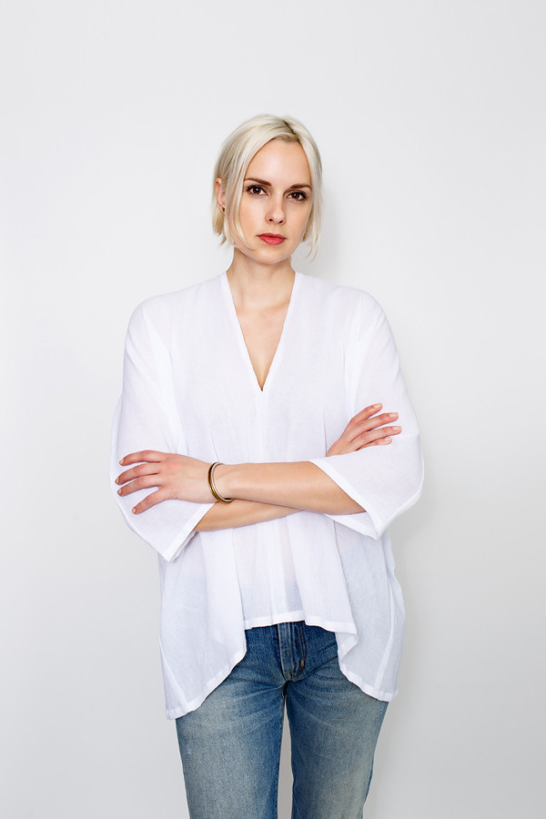 Miranda Bennett White Muse Top, Cotton Gauze Miranda Bennett White Muse Top, Cotton Gauze
