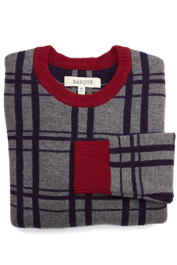 Men's Barque Contrast Check Sweater Men's Barque Contrast Check Sweater