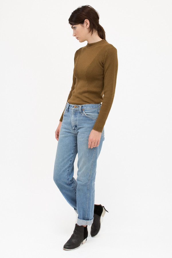 Micaela Greg Burnt Sienna Rib Turtleneck Micaela Greg Burnt Sienna Rib Turtleneck