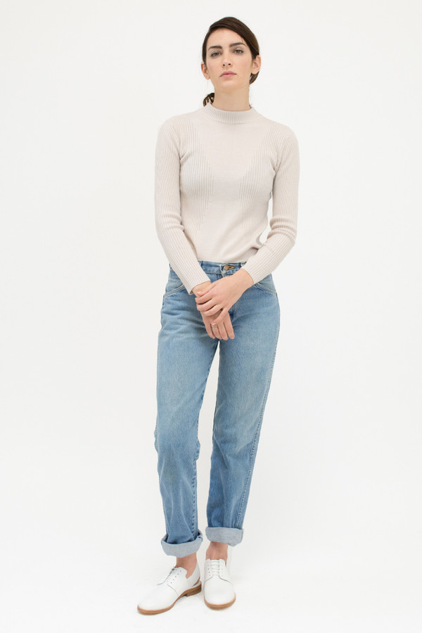 Micaela Greg Cream Rib Turtleneck Micaela Greg Cream Rib Turtleneck