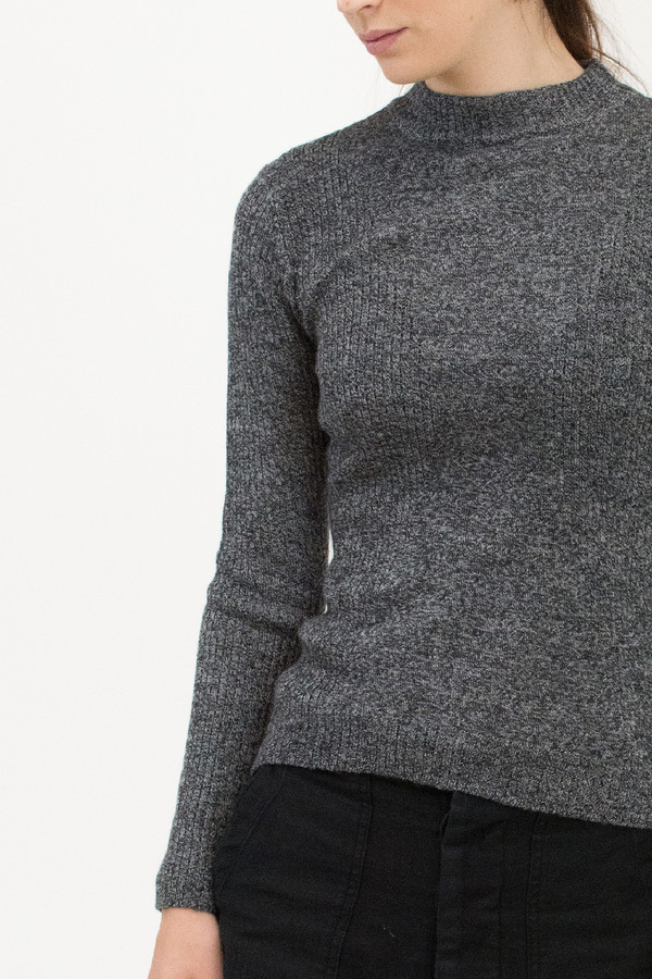 Micaela Greg Speckle Grey Rib Turtleneck Micaela Greg Speckle Grey Rib Turtleneck