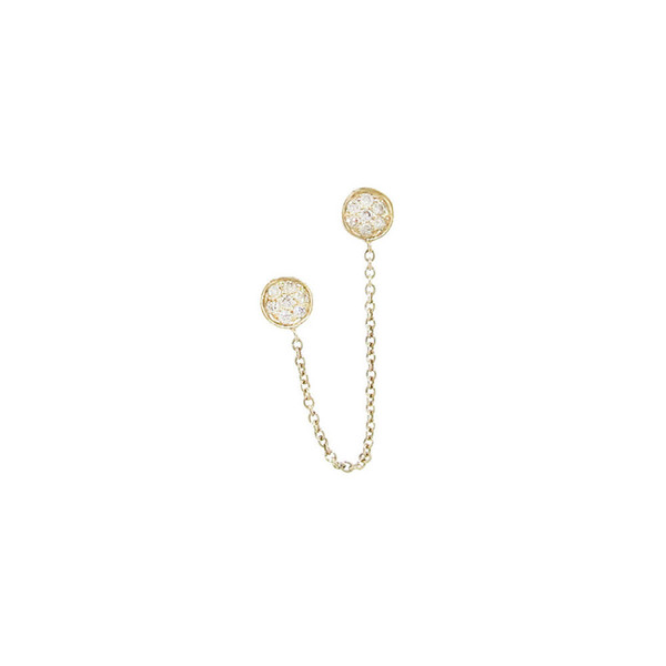 SYDNEY EVAN BABY DISC EARRING WITH CHAIN SYDNEY EVAN BABY DISC EARRING WITH CHAIN