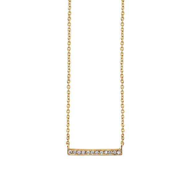 SYDNEY EVAN GOLD + MICROPAVÉ DIAMOND SHORT BAR NECKLACE SYDNEY EVAN GOLD + MICROPAVÉ DIAMOND SHORT BAR NECKLACE