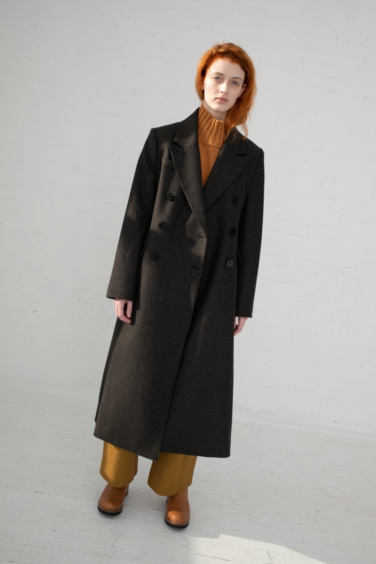 dogtooth wool coat