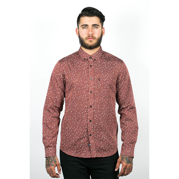 Men's Wolf & Man Nami - OX blood speckled polka dot shirting Men's Wolf & Man Nami - OX blood speckled polka dot shirting