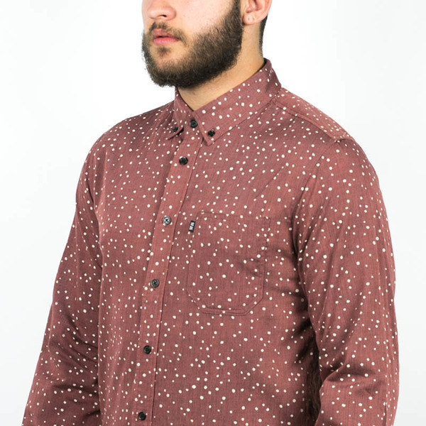 Men's Wolf & Man Nami - OX blood speckled polka dot shirting Men's Wolf & Man Nami - OX blood speckled polka dot shirting
