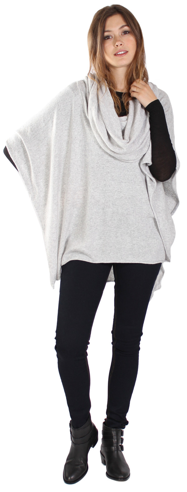 Michael Farrell Cowl Poncho in Grey Michael Farrell Cowl Poncho in Grey