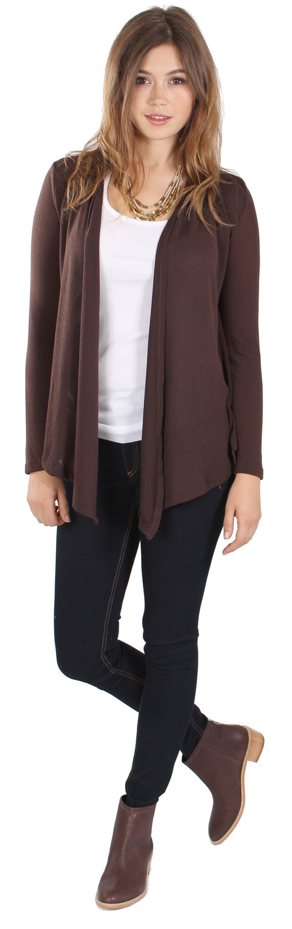 Michael Farrell Basic Cardigan in Brown Michael Farrell Basic Cardigan in Brown