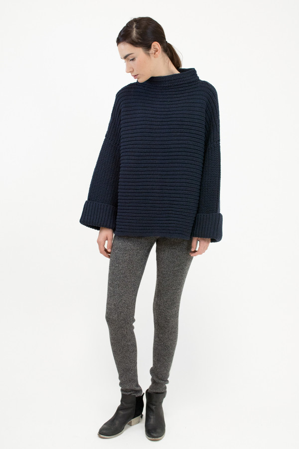 Micaela Greg Blue Black Parallel Sweater Micaela Greg Blue Black Parallel Sweater