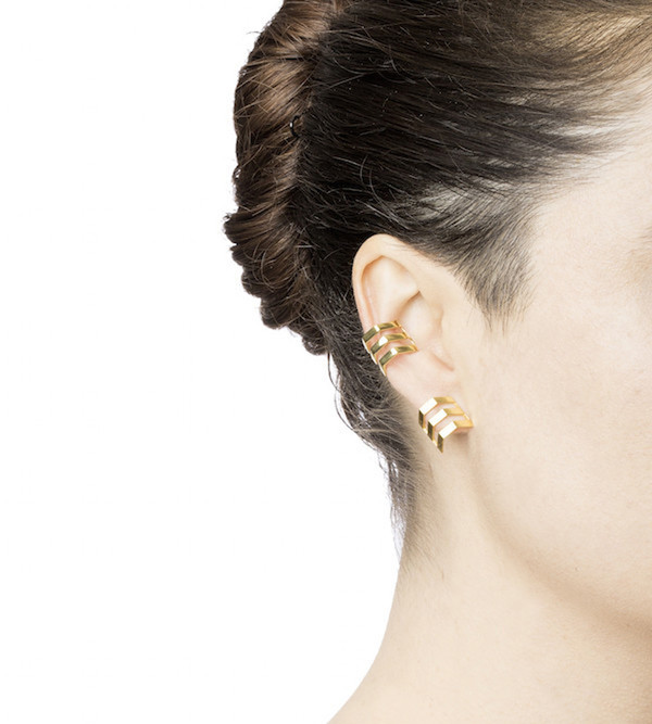 Maria Black Matte Gold Trinity Ear Cuff Maria Black Matte Gold Trinity Ear Cuff