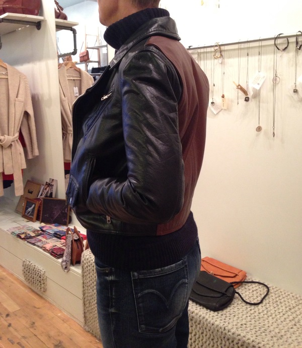 Wood Wood contrast panel biker jacket Wood Wood contrast panel biker jacket