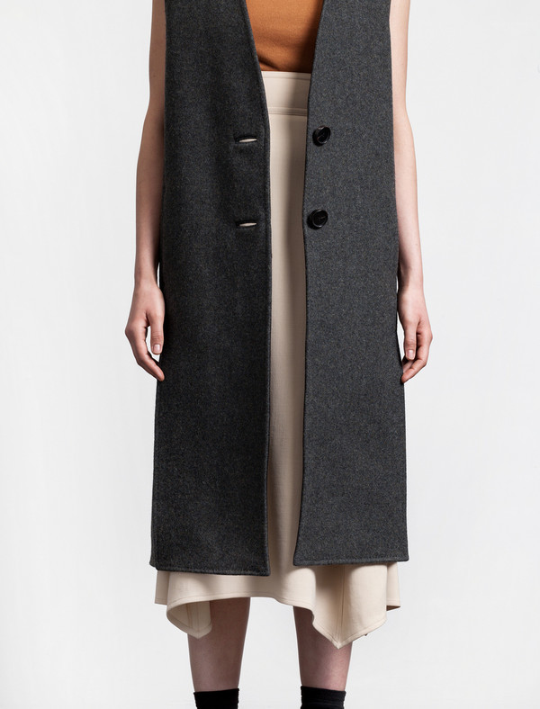 Lemaire Long Vest Wool Graphite Lemaire Long Vest Wool Graphite