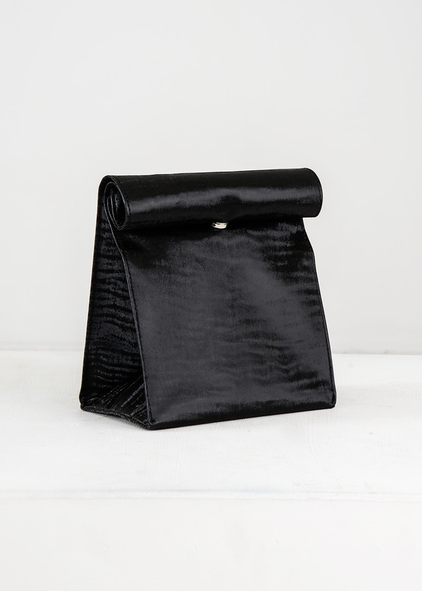 S M K Black Velvet Foldover Bag S M K Black Velvet Foldover Bag